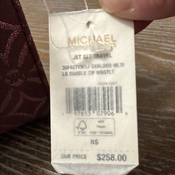 Michael Kors Maroon Patterned Wallet/ Wristlet - Picture 3 of 4